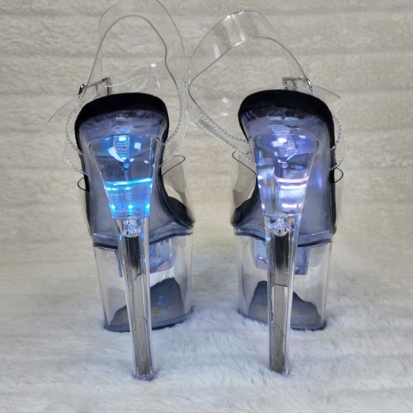 Led Lighted Multi Function Flashdance Clear Platform 7" Heels - Picture 14 of 15